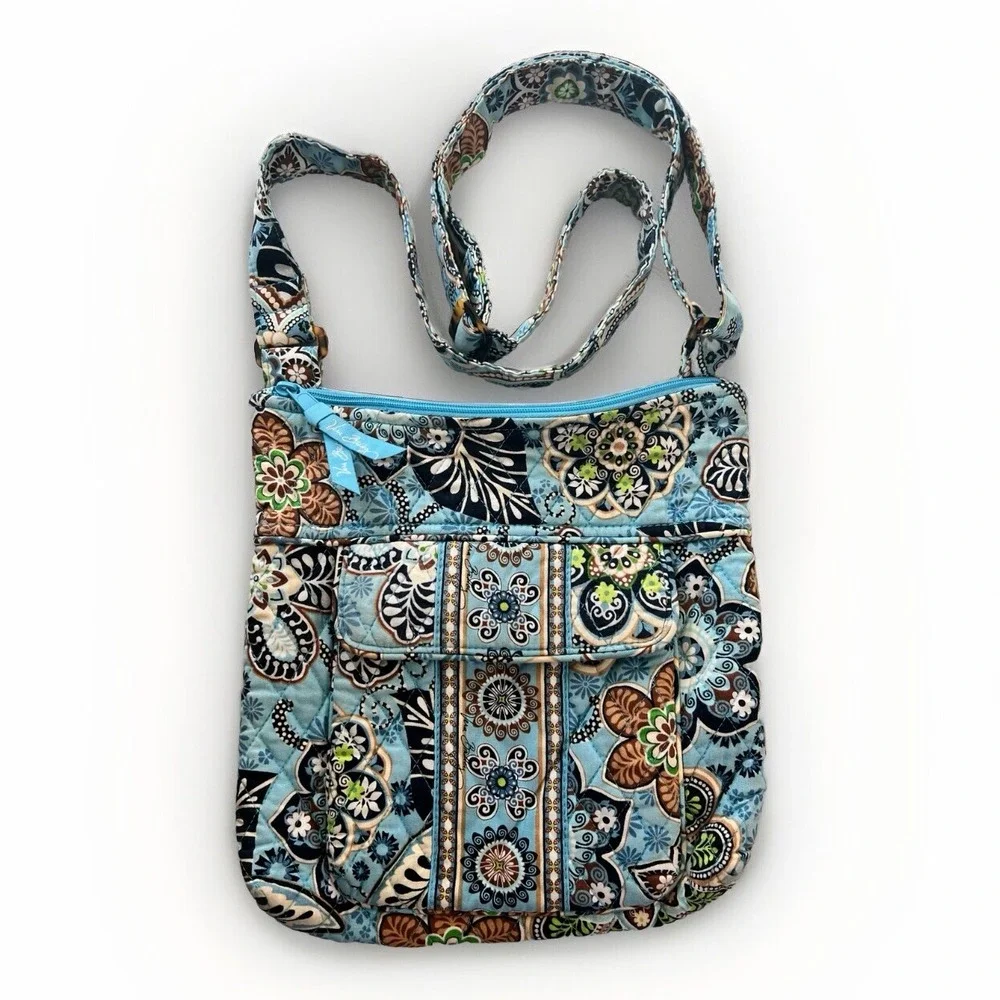 Vera Bradley Retired Bali Blue Crossbody Shoulder Purse‎ Bag